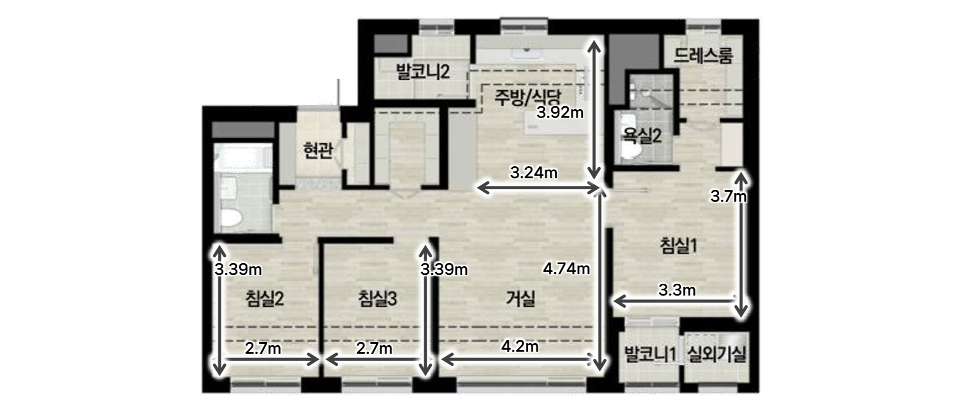 74 타입 평면도